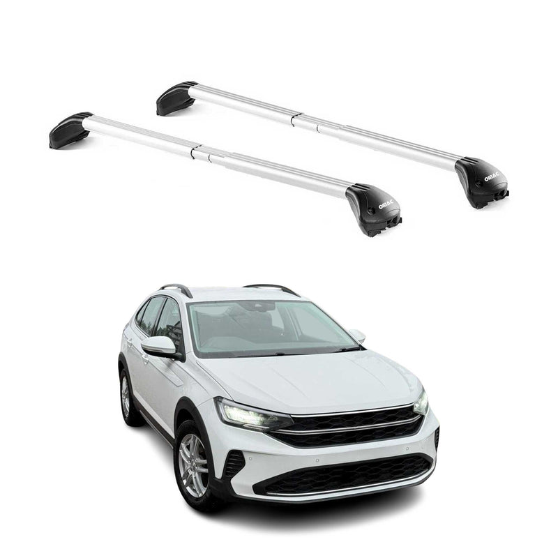 Barres de toit transversales pour VW Taigo 2022-2025 5P Gris Argenté 2x ABE
