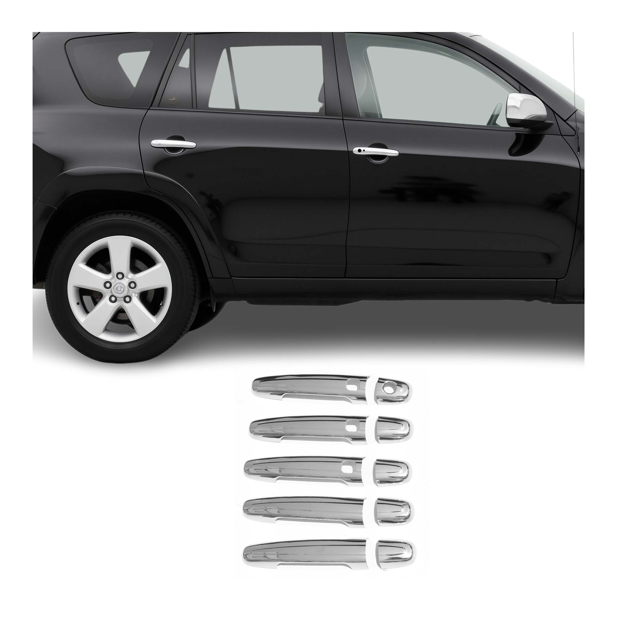 Couverture de poignée de porte pour Toyota RAV4 2006-2012 Acier Sans clé 10Pcs