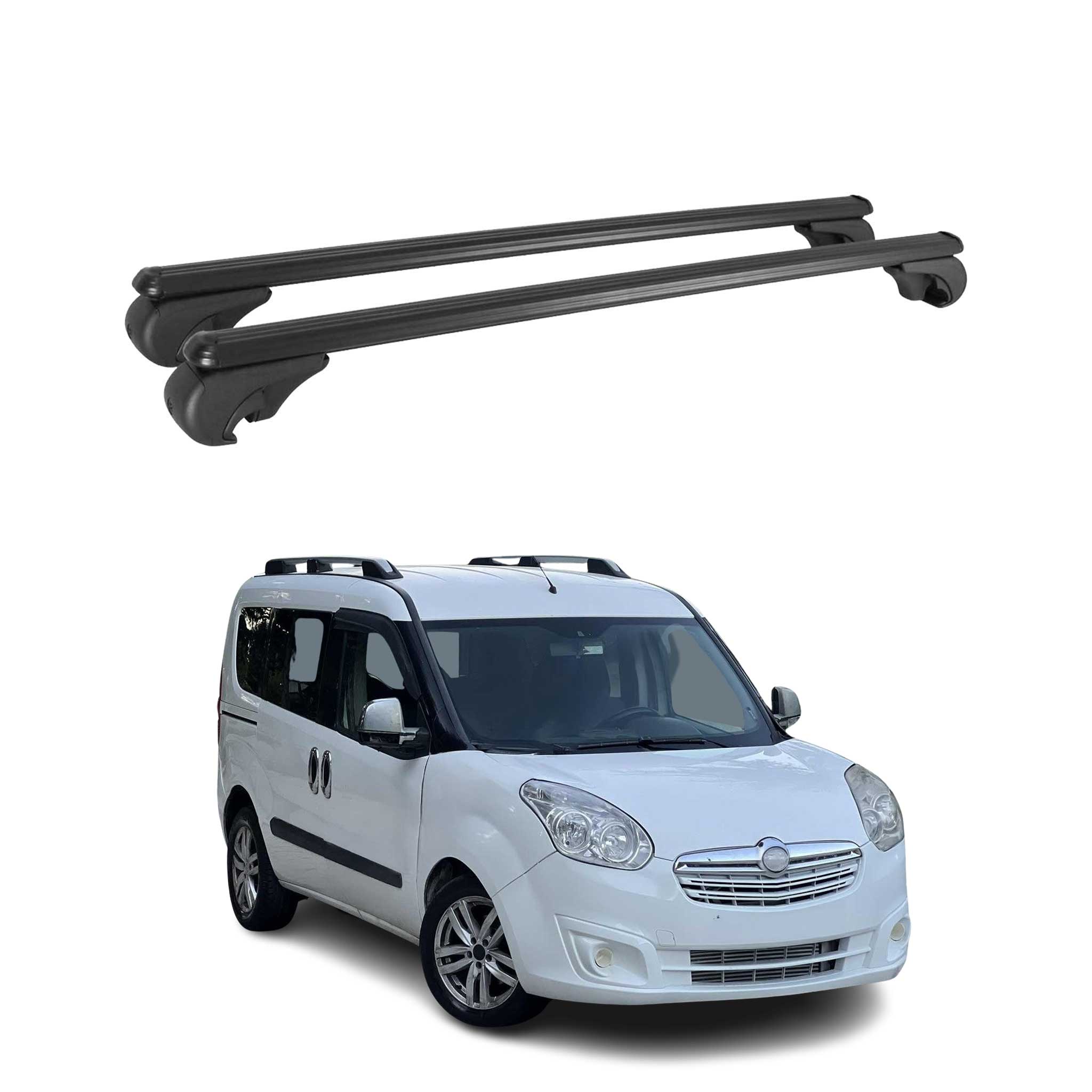 Barres de toit Transversales pour Opel Combo D 2012-2018 Aluminium Noir