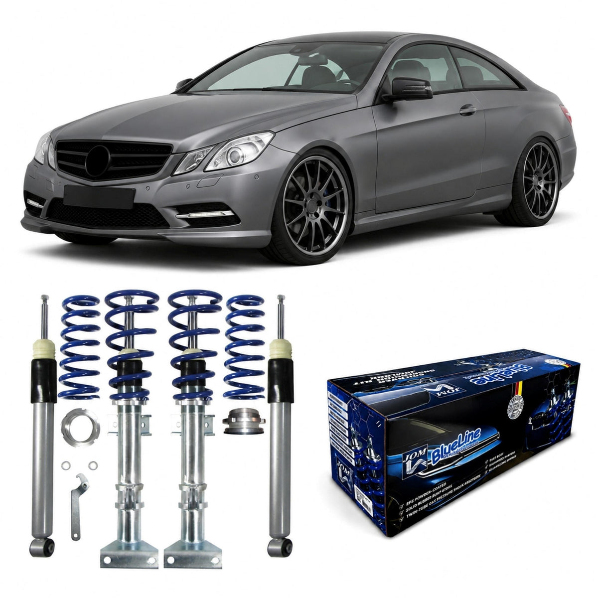 JOM BlueLine Combinés Filetés pour Mercedes E-Klasse Coupé 207 05/09- nur für Heckantrieb