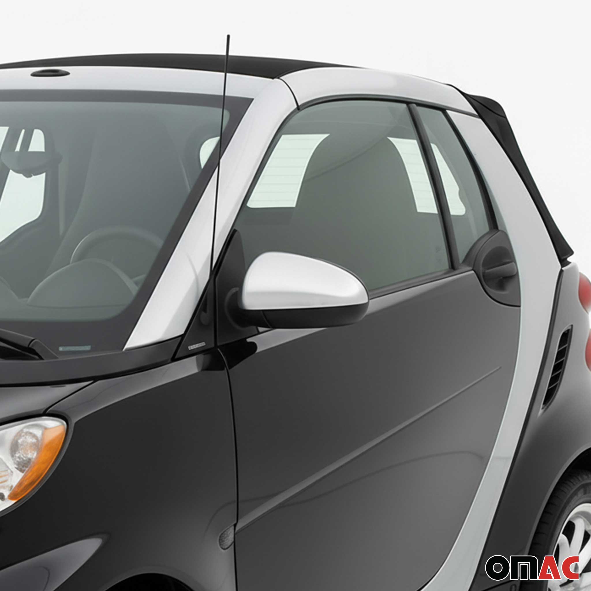 Coques de Rétroviseurs pour Smart Fortwo 451 2007-2015 en Acier Chromé Argent