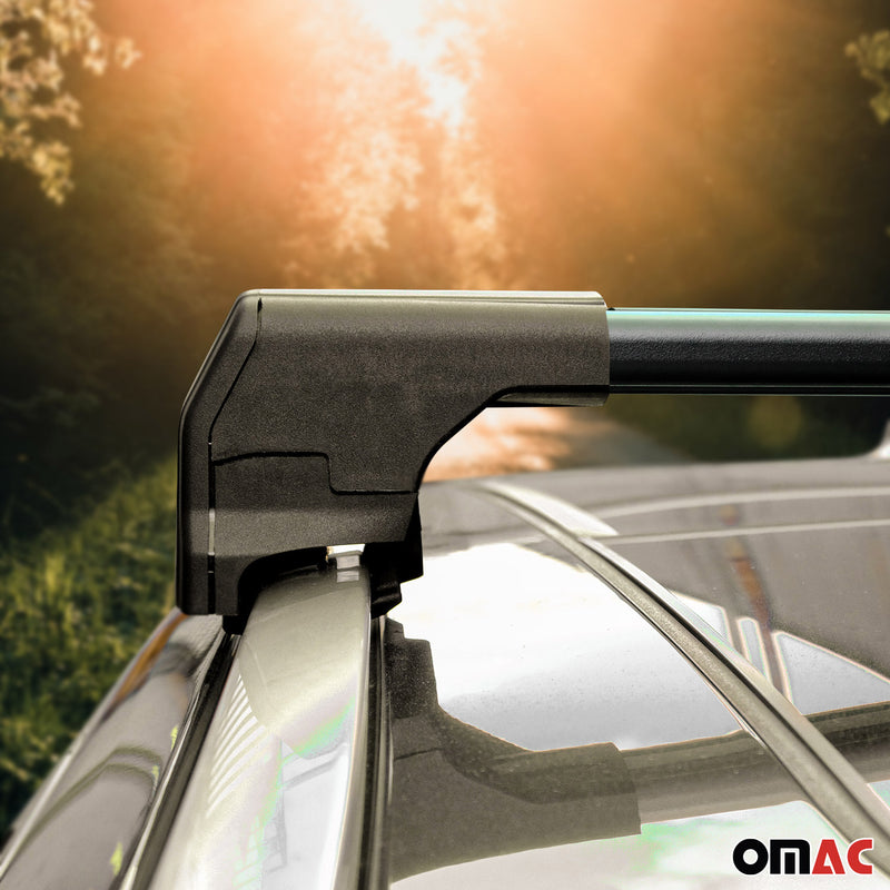Barres De Toit Transversales pour Opel Mokka 2012-2020 Aluminium Noir ABE