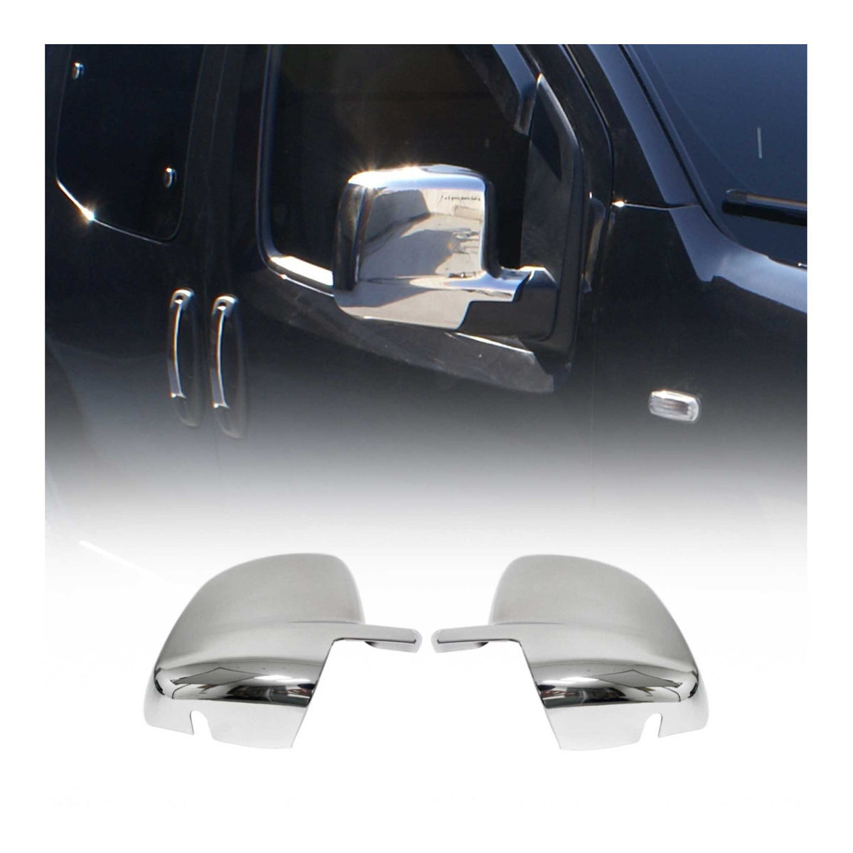 Coques de Rétroviseurs pour Citroen Nemo 2007-2015 en Acier Chromé Argent