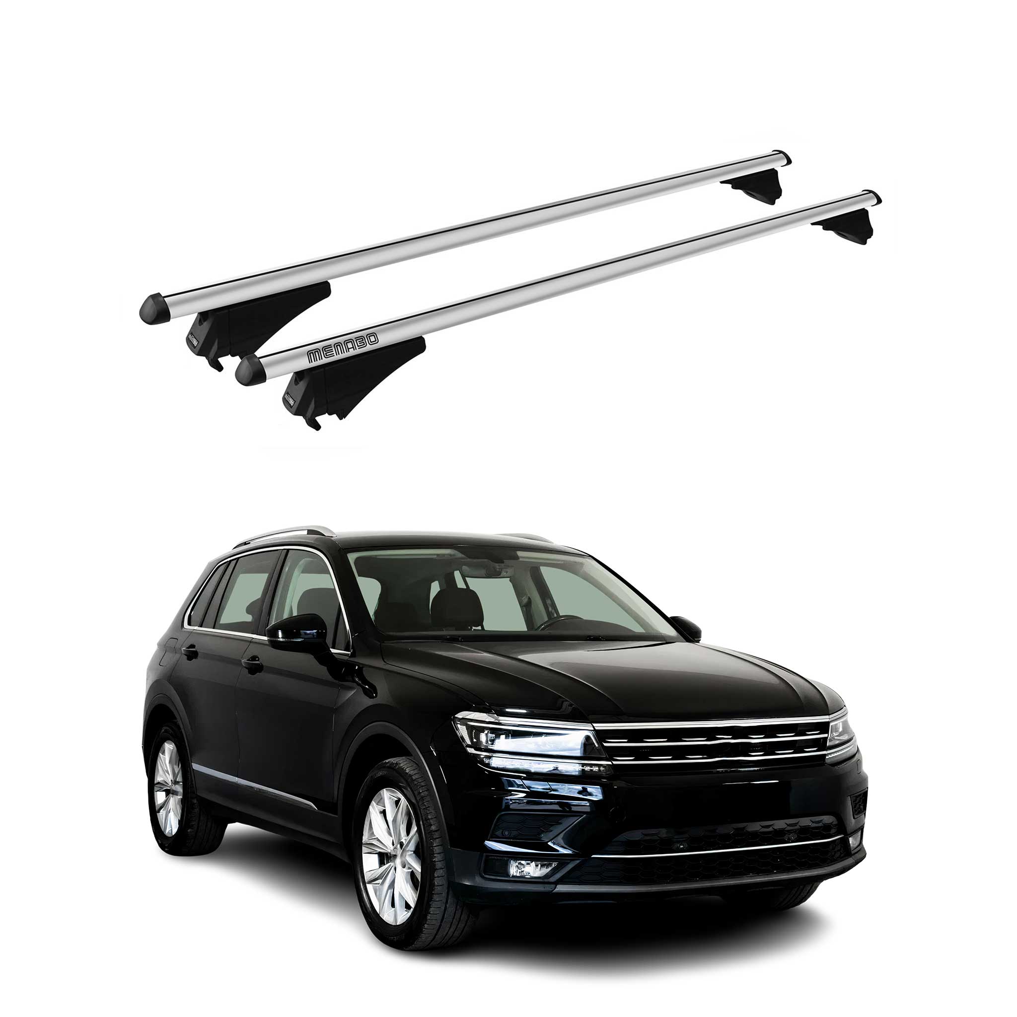 Tiger Barres de toit transversales pour VW Tiguan Allspace 2016-2024 Alu Gris 2x