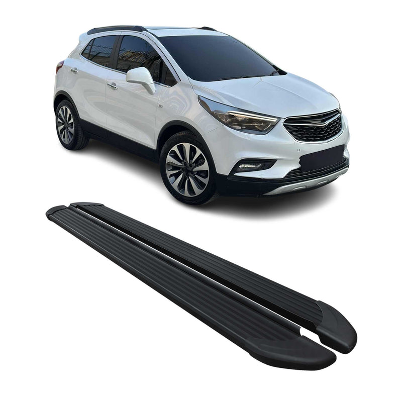 Marchepieds Latéraux pour Opel Mokka 2012-2019 Marche-pieds Aluminium Noir 2Pcs