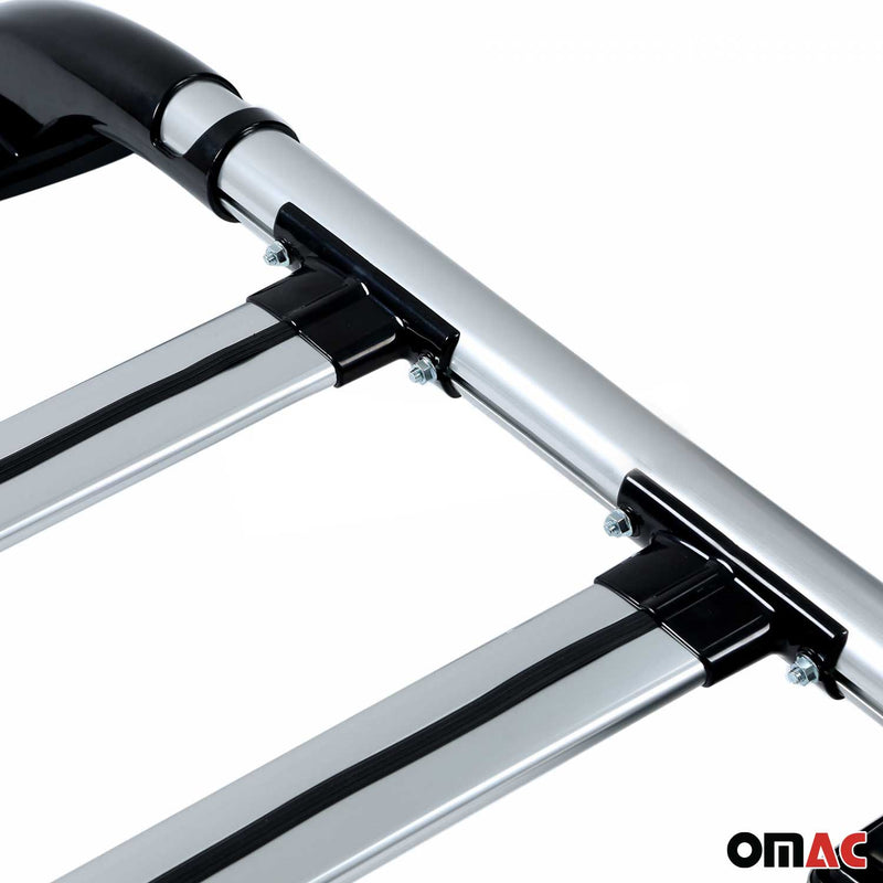 KIT Barres de toit trans+long pour Toyota Hilux 2015-2025 Aluminium Gris