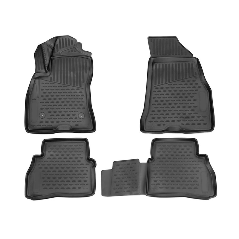 Tapis de sol pour Fiat Doblo Panorama 2015-2021 en caoutchouc TPE 3D Noir 4Pcs