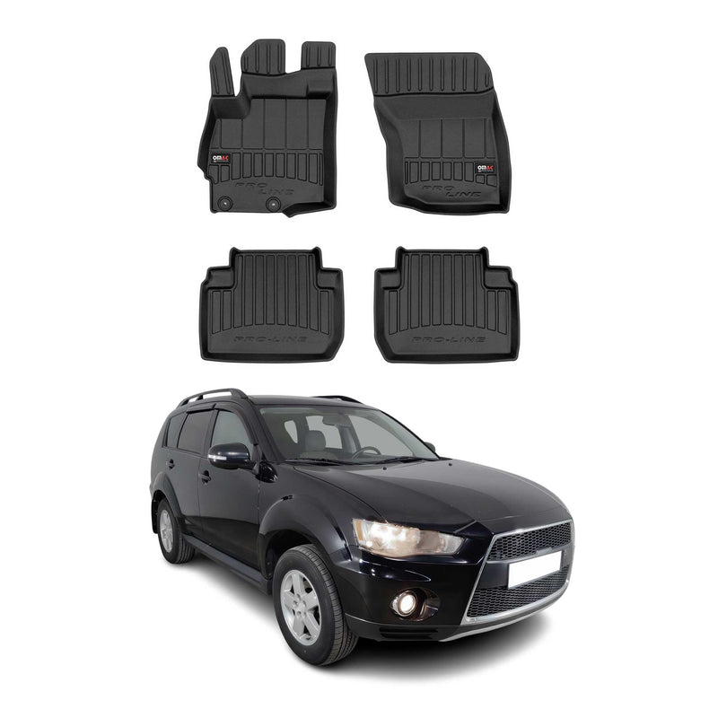 OMAC Tapis de sol en caoutchouc pour Mitsubishi Outlander 2006-2021 Noir Premium