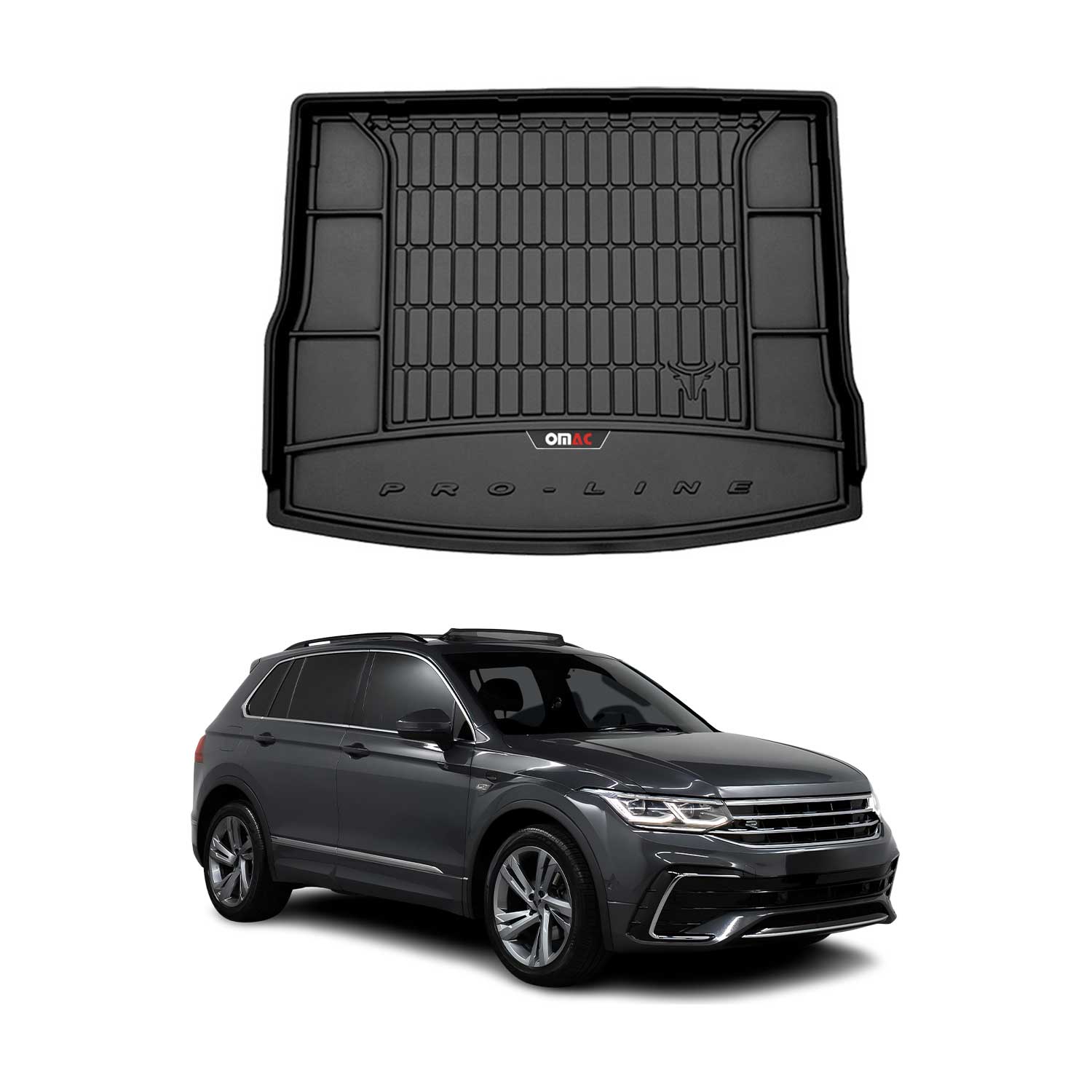 Tapis de Coffre pour VW Tiguan 2016-2024 TPE Noir