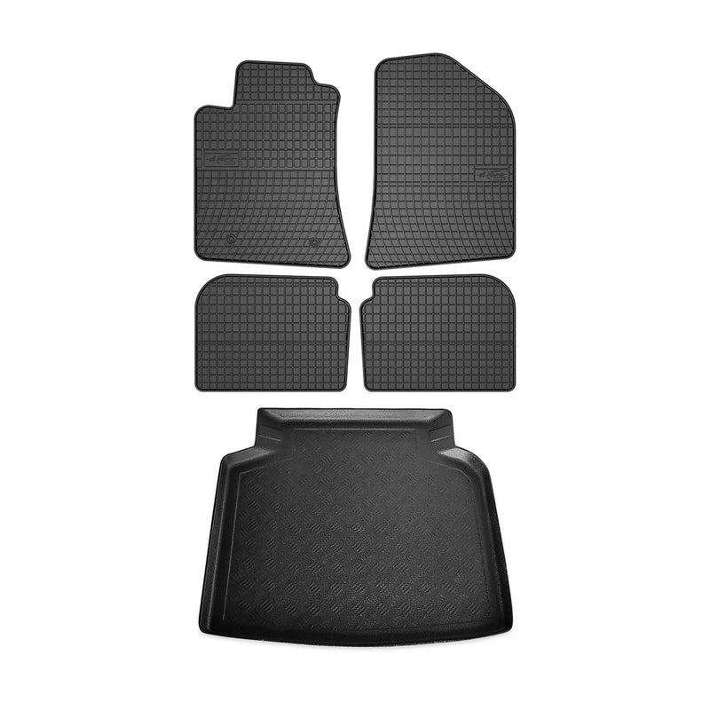 Kit Tapis de sol et coffre pour Toyota Avensis 2003-2009 TPE Noir