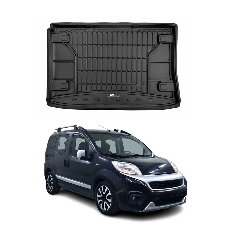 Tapis de Coffre pour Fiat Fiorino 2007-2017 TPE Noir
