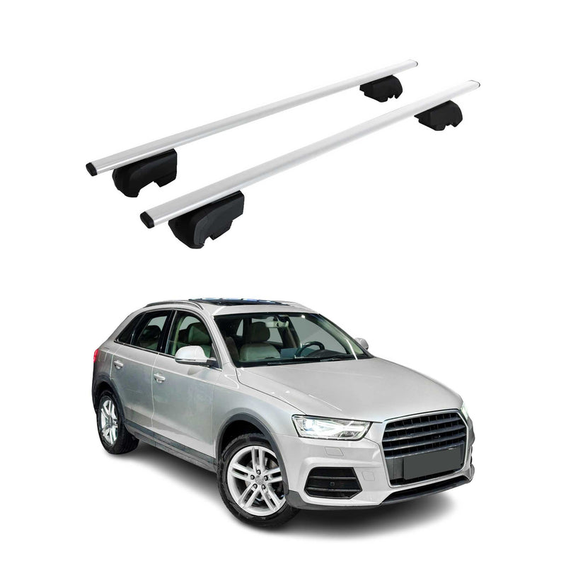 Barres de toit transversales pour Audi Q3 8U 2011-2018 Fer Gris 2Pcs