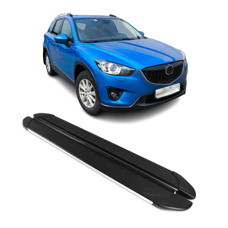 Marchepieds Latéraux pédale pour Mazda CX-5 2012-2017 Aluminium Gris Noir 2Pcs