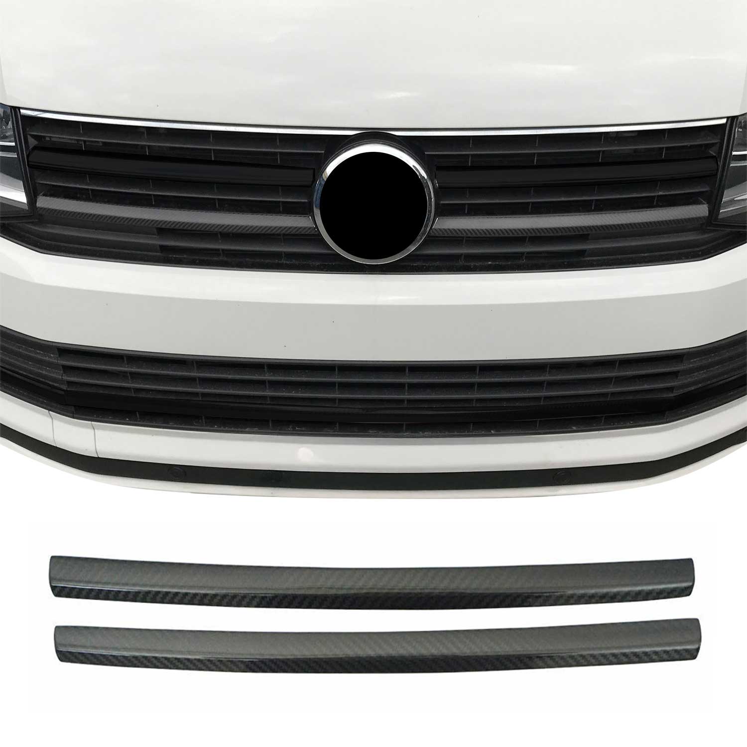 Moulure Grille de Calandre pour VW T6 2015-2019 Highline Carbone Rouge 2x