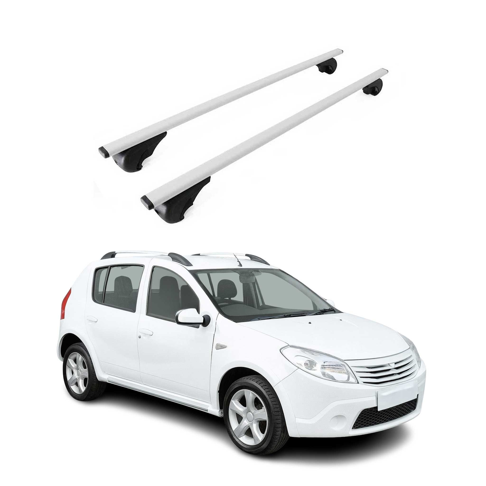 Barres de toit Transversales pour Dacia Sandero Stepway I 2009-2012 Fer Gris 2x