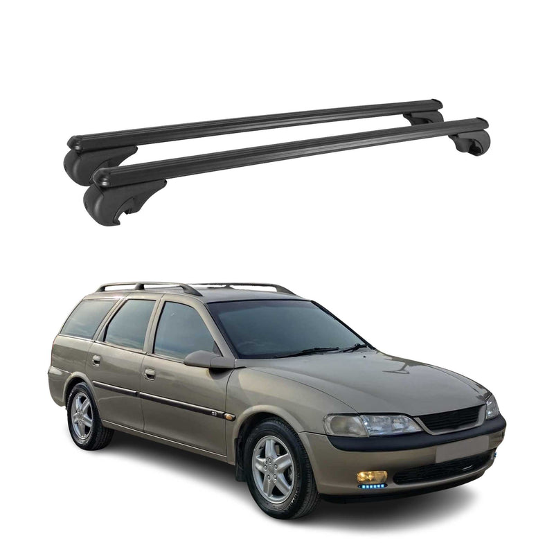 Barres de toit Transversales pour Opel Vectra B 1996-2003 Aluminium Noir