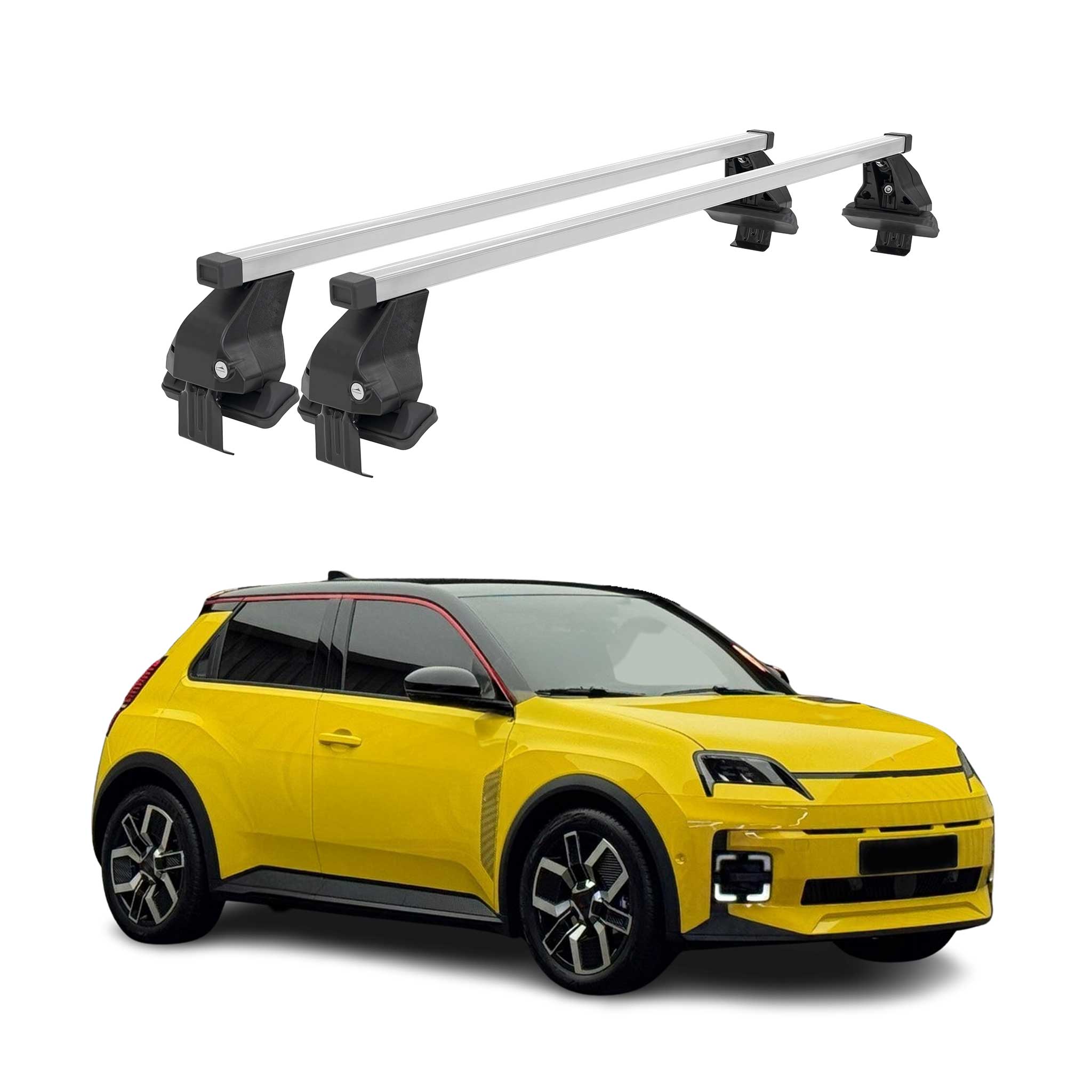 Menabo Barres de toit transversales pour Renault 5 E-Tech 2024-25 Acier Gris 2x