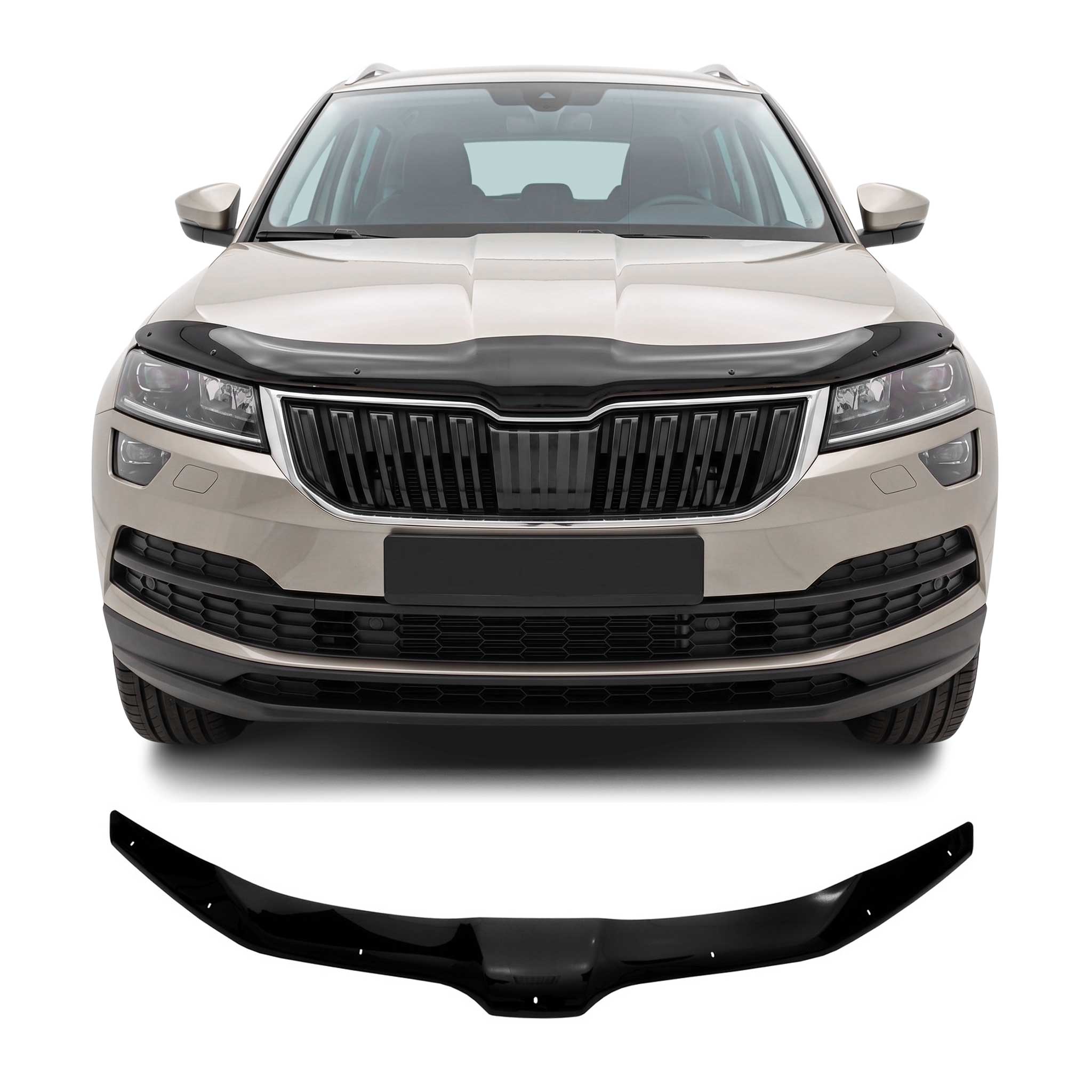 Deflecteurs d'air capot de voiture pour Skoda Karoq 2017-2019 Acrylique Noir