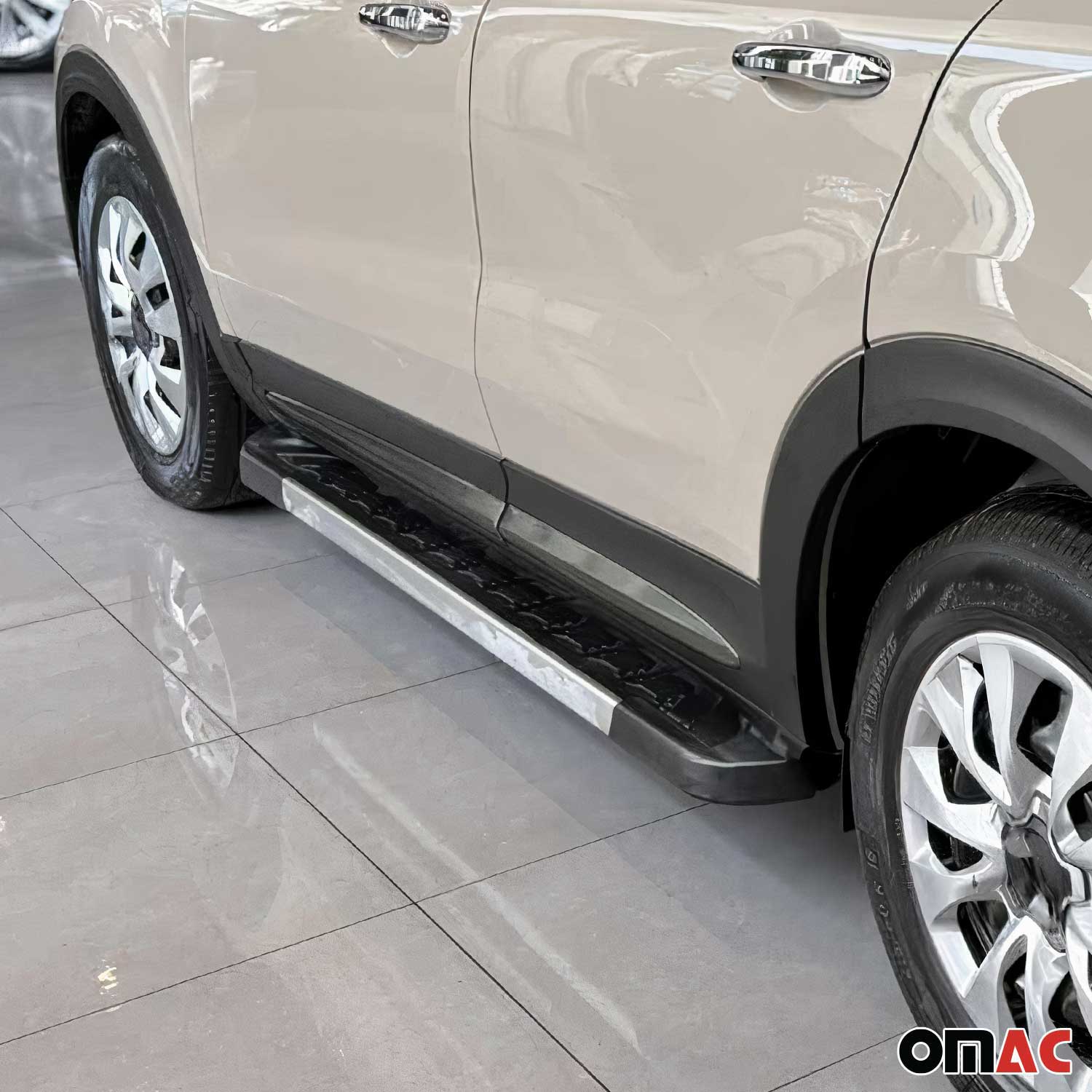 Garniture Baguette de porte latérale pour Fiat 500X 2015-2026 inox Foncé 4Pcs