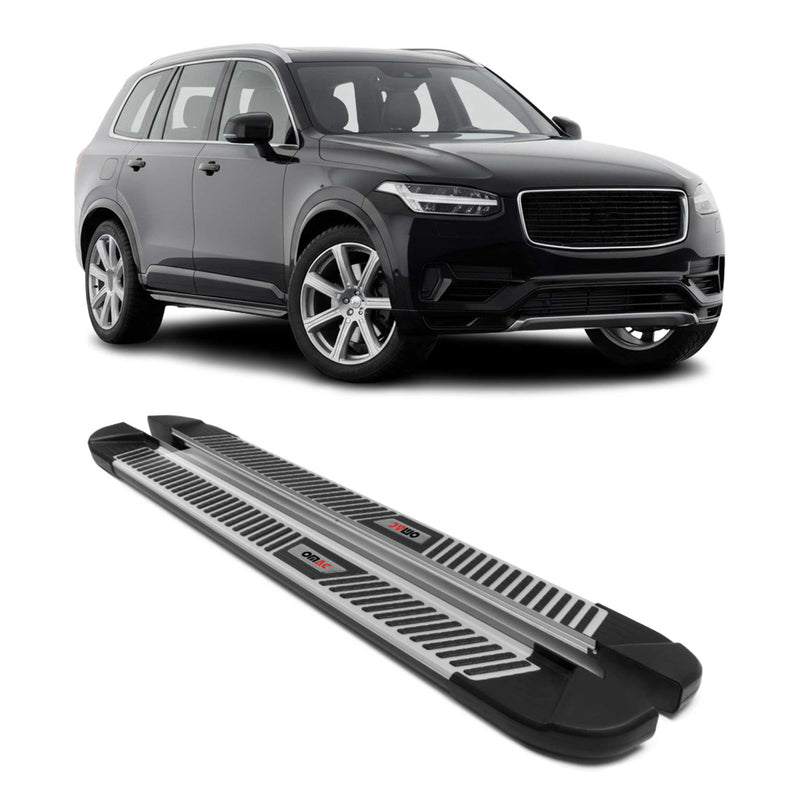 Marchepieds Latéraux pédale pour Volvo XC90 2015-2025 Noir Gris Aluminium 2Pcs