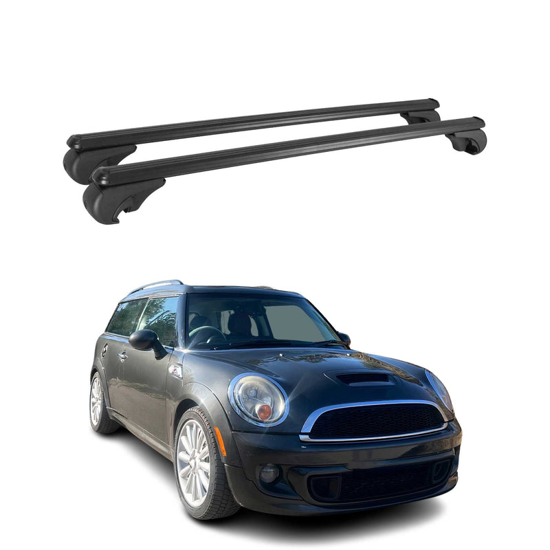 Barres de toit Transversales pour Mini Clubman R55 2007-2015 Aluminium Noir