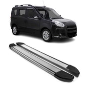 Marchepieds Latéraux pédale pour Fiat Doblo 2010-2021 L1 Argent Aluminium 2Pcs