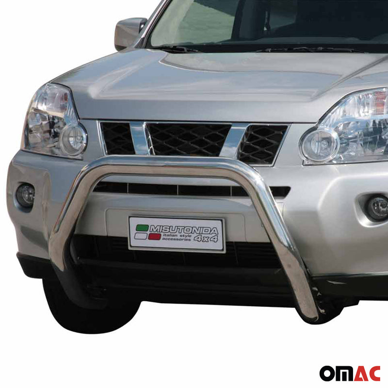 Pare-buffle Avant pour Nissan X-Trail 2007-2010 76 mm en Acier Gris