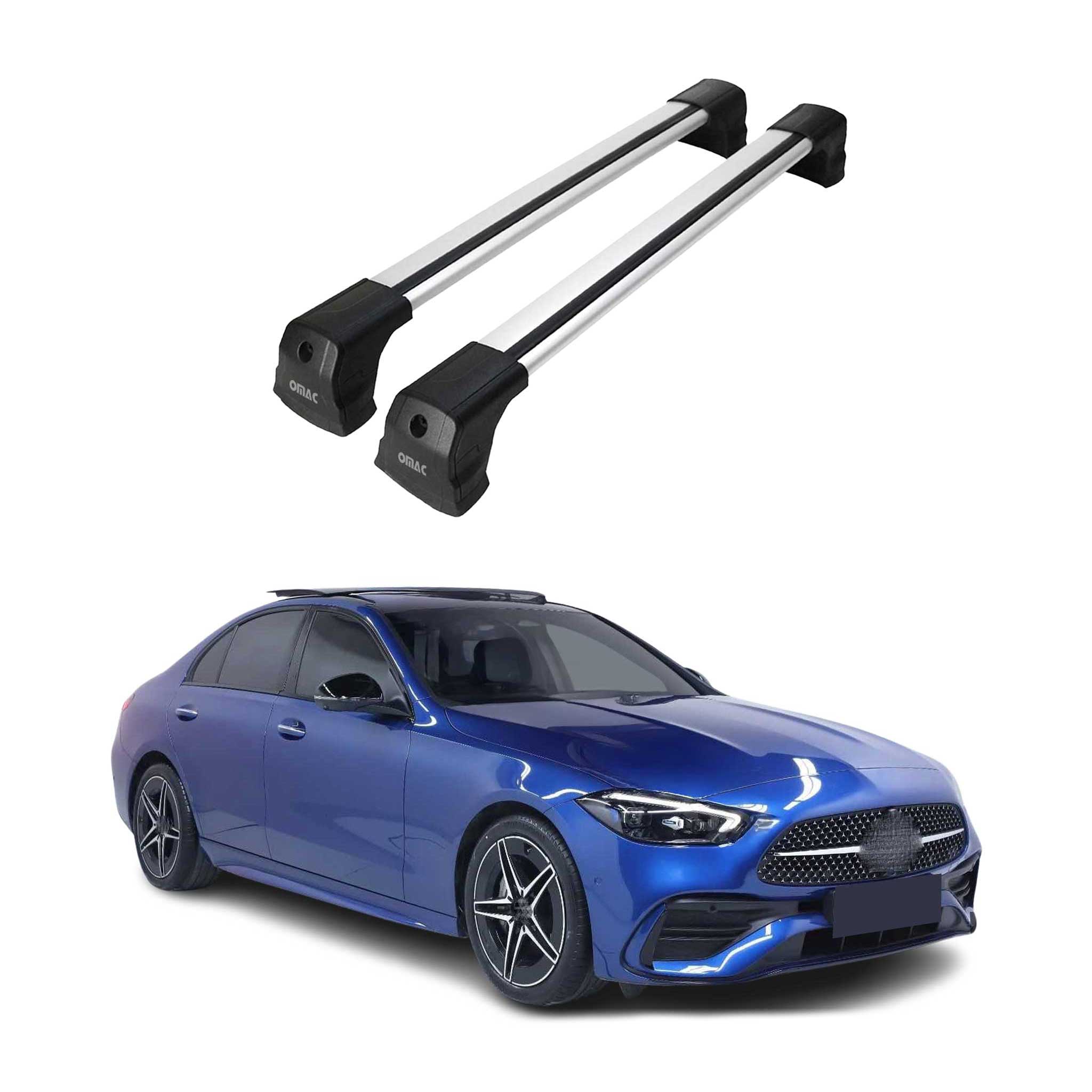 Barres de toit transversales pour Mercedes C Classe W206 2021-2025 Argent Alu