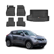 Kit Tapis de Sol et Coffre pour Nissan Juke 2010-2019 Caoutchouc TPE Noir