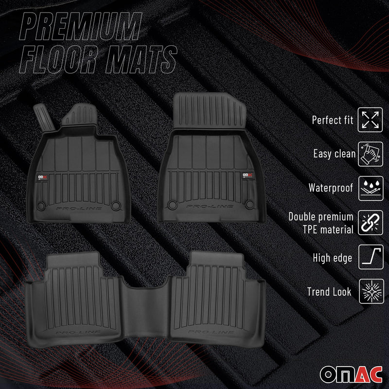 OMAC Tapis de sol pour Mercedes EQS V297 Liftback 2021-25 3 pièces en Caoutchouc