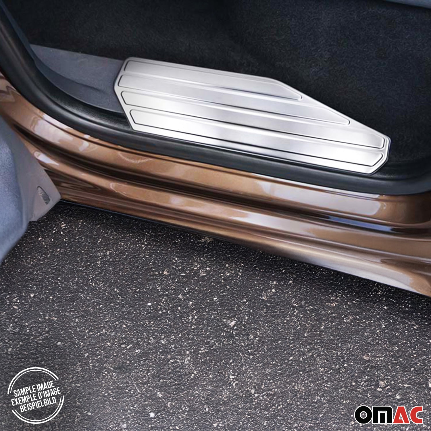 Seuil de porte intérieur pour VW Amarok 2010-2020 acier inox chromé Brossé 4 Pcs
