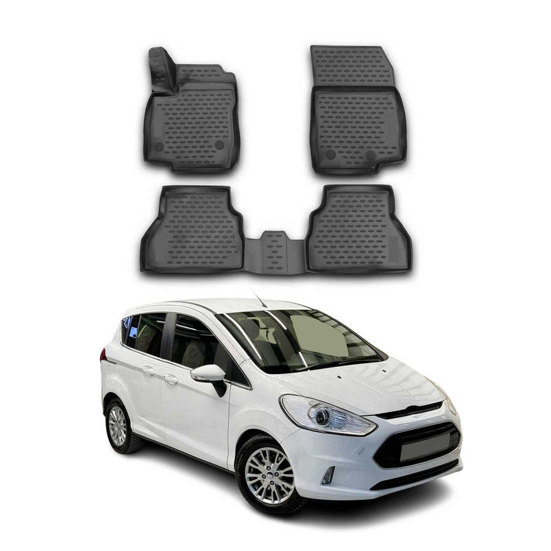 OMAC Tapis de sol pour Ford B-Max B232 2012-2017 sur mesure en caoutchouc Noir