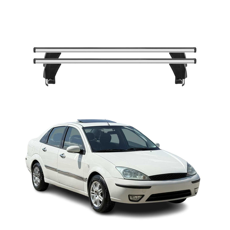 Menabo Barres de toit Transversales pour Ford Focus I 1998-2005 Gris ABE 2x