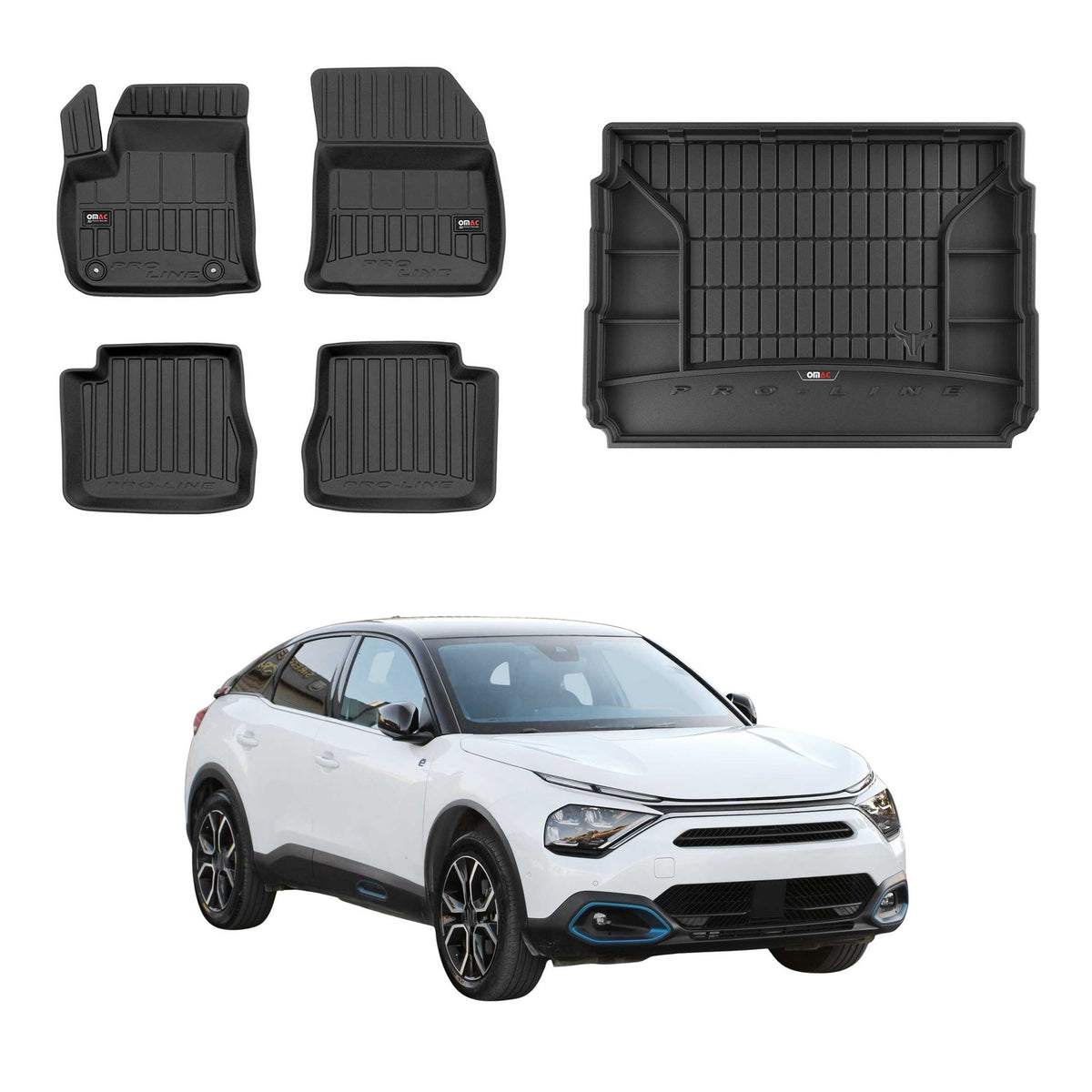 OMAC Kit Tapis de Sol et Coffre pour Citroen e-C4 2022-2026 Supérieur