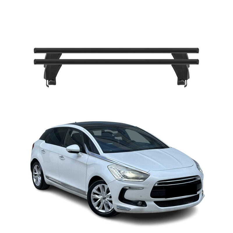 Menabo Barres de toit Transversales pour Citroen DS5 2011-2015 Noir ABE 2x