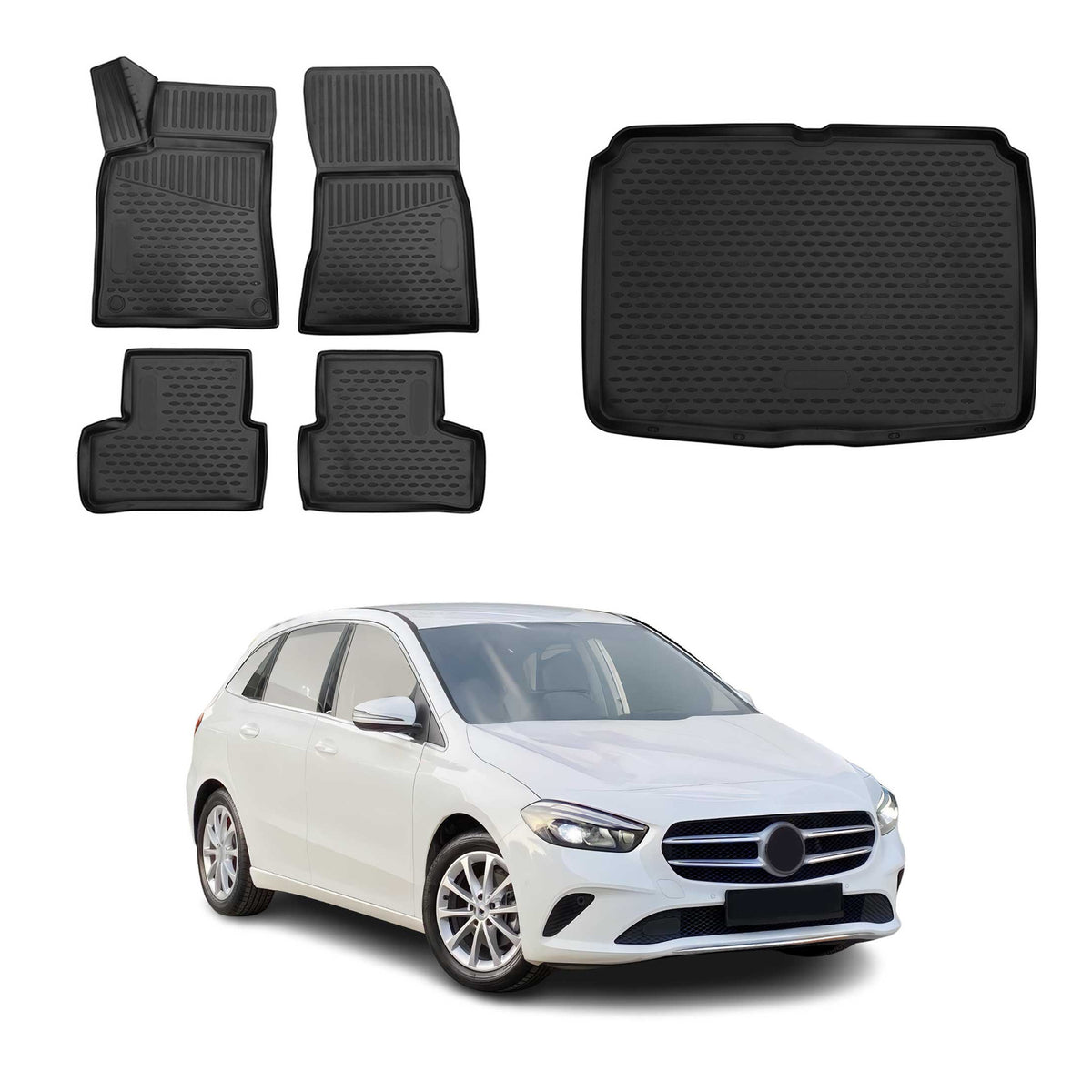 OMAC Kit Tapis de Sol et Coffre pour Mercedes Classe B W247 2018-2021