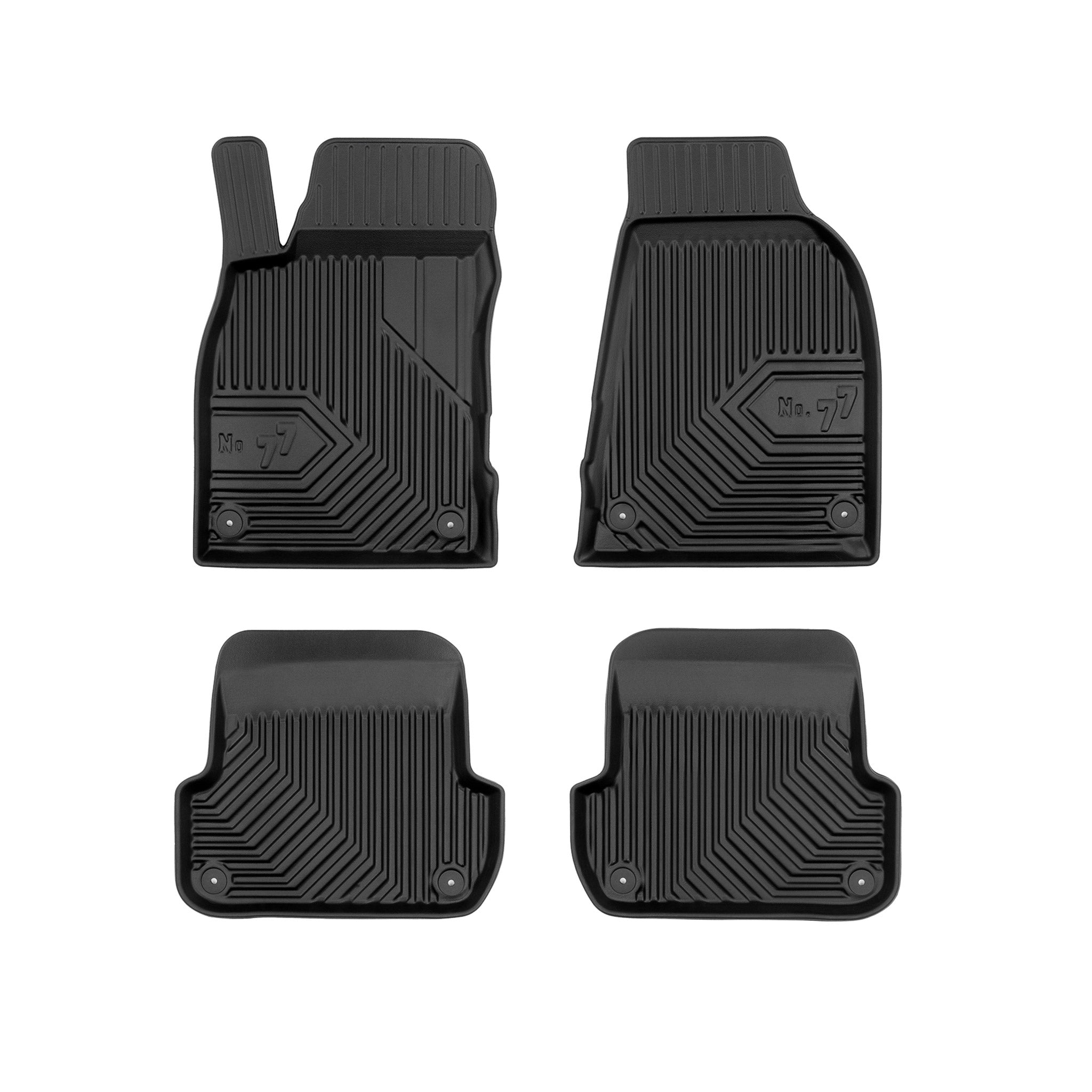 Tapis de Sol de Voiture No.77 pour Audi A4 / RS4 / S4 B7 2004-2008 TPE Noir 4Pcs