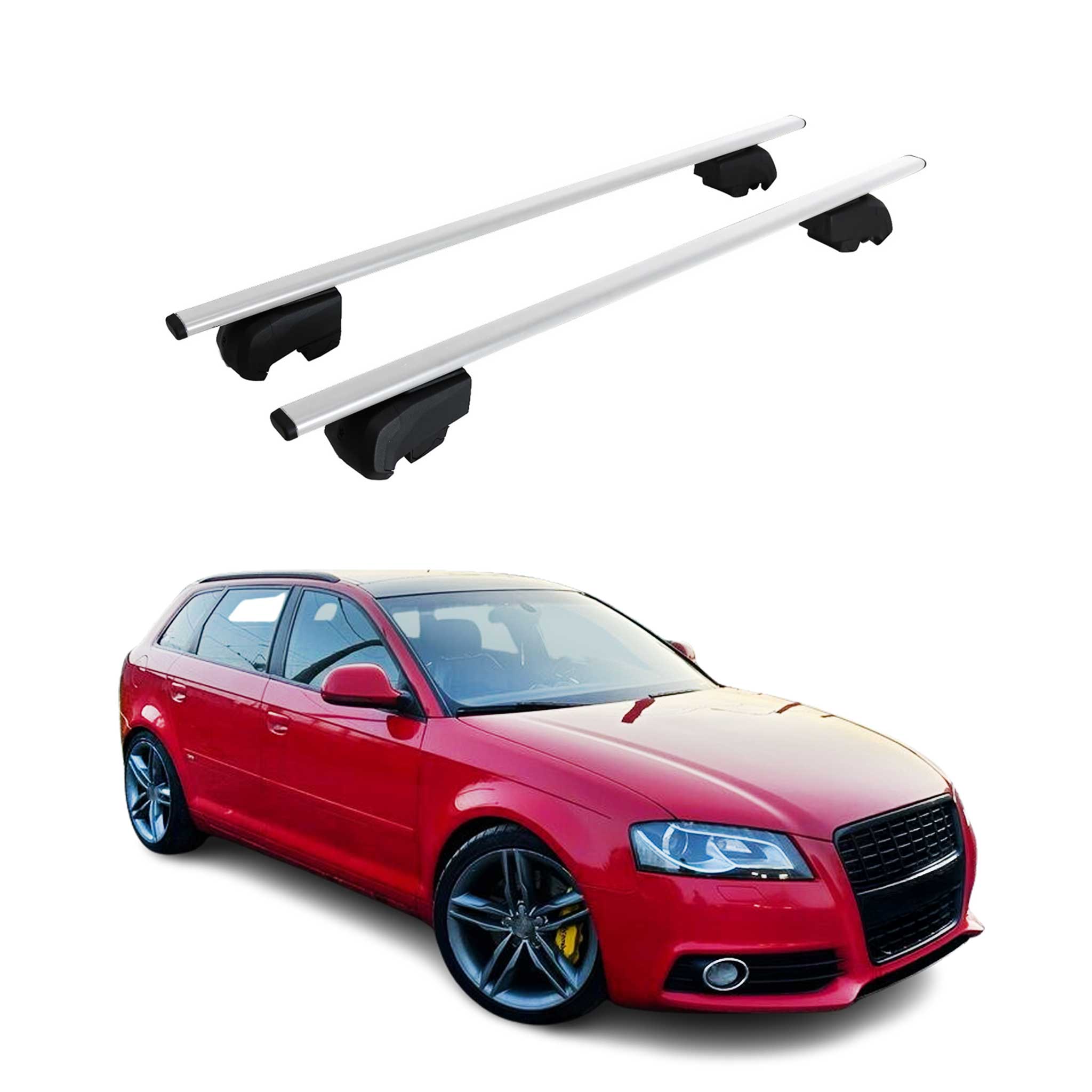 Barres de toit transversales pour Audi A3 8PA Sportback 2005-2013 Fer Argent