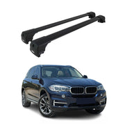 Barres de toit transversales pour BMW X5 F15 F85 2013-2018 Alu Noir ABE
