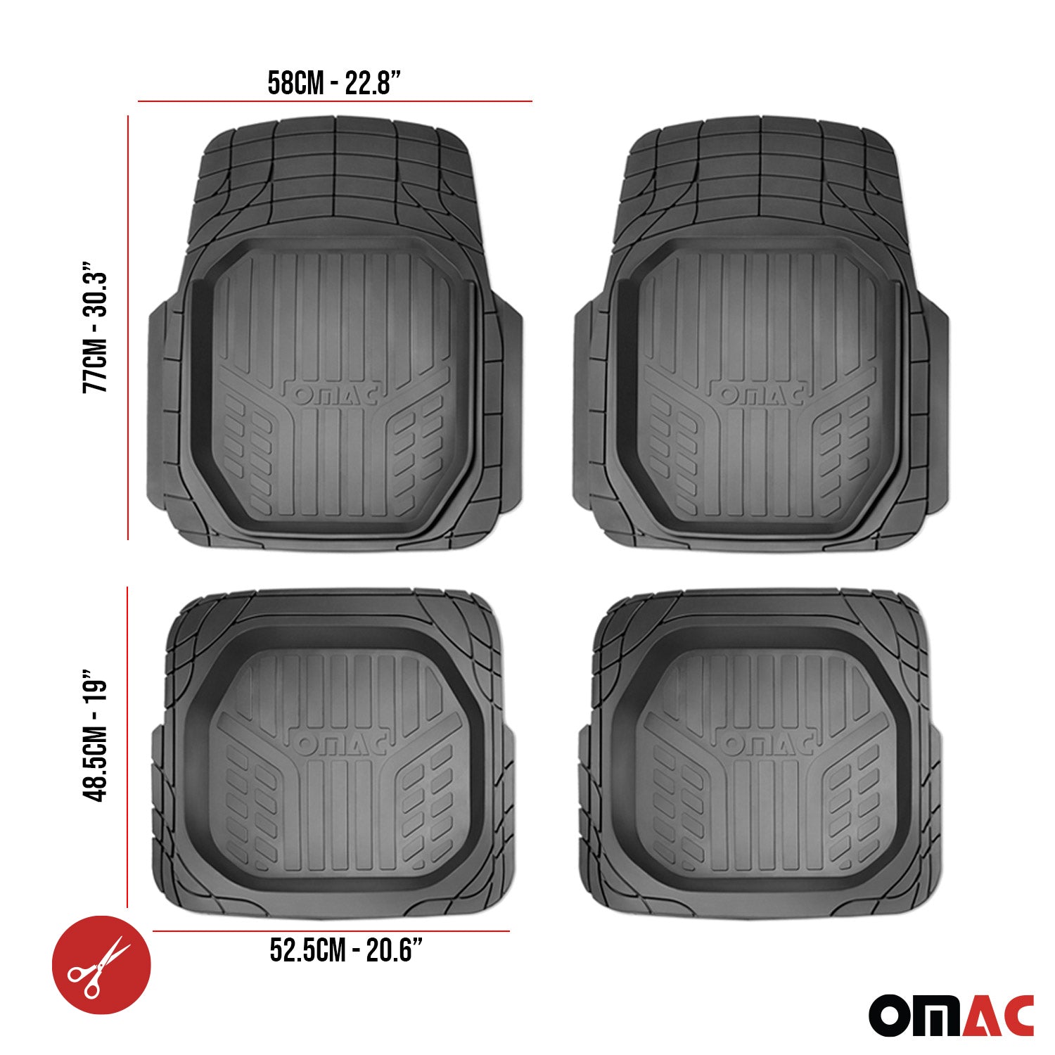 Tapis de sol pour Hummer H3 antidérapants et toutes saisons 4 Pcs