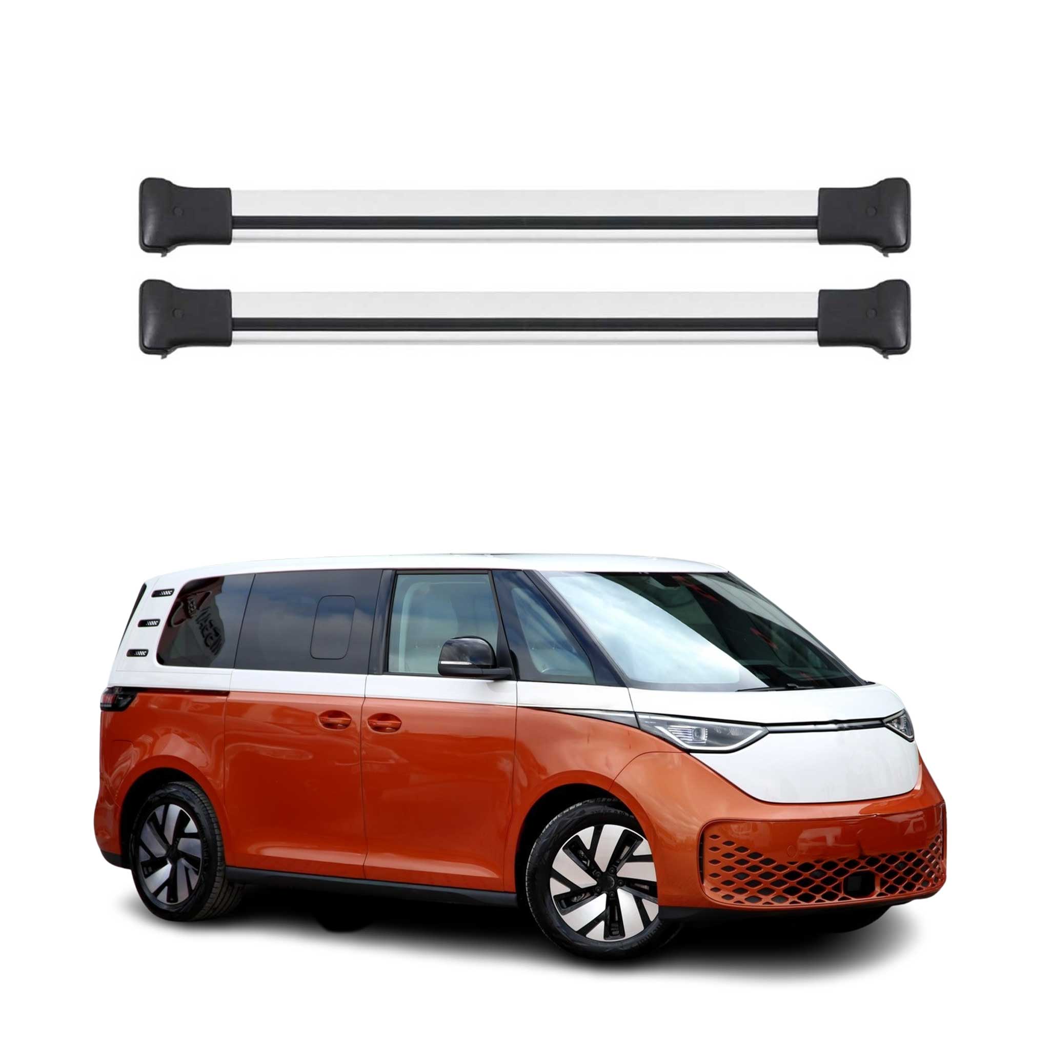 Barres De Toit Transversales pour VW ID.Buzz 2022-2025 Alu Noir 2x