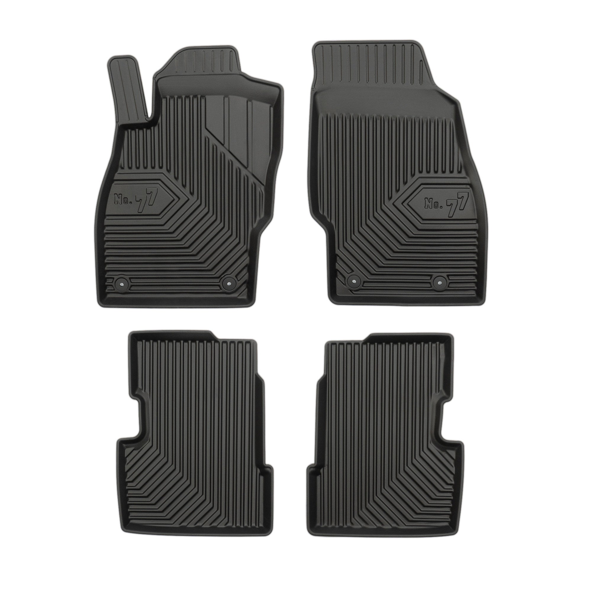 Tapis de sol No.77 pour Opel Corsa D 2006-2014 / Corsa E 2014-2019 TPE Noir 4Pcs