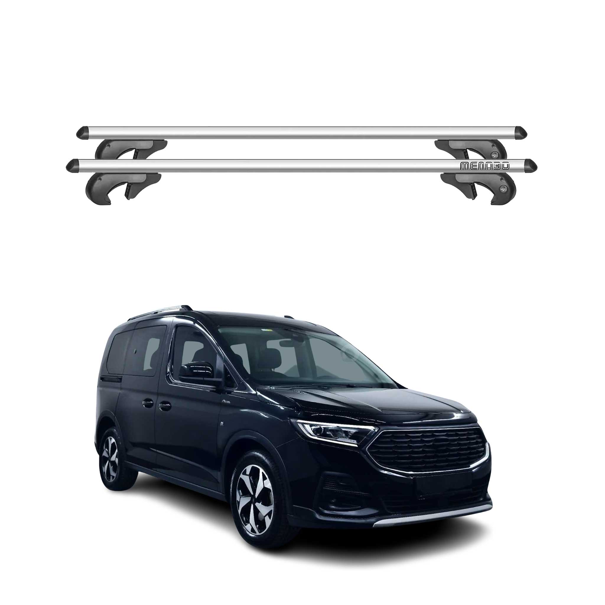 Barres de toit transversales pour Ford Tourneo Connect 2021-2026 90kg Alu