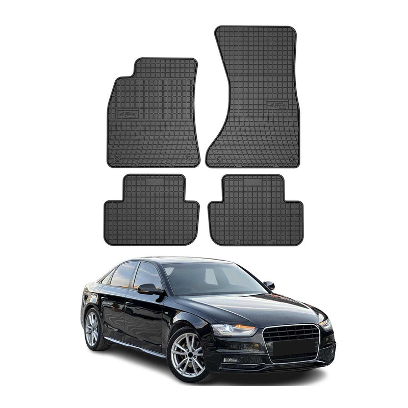 OMAC Tapis de sol pour Audi A4 B8 Berline Break Allroad 2007-16 Noir caoutchouc