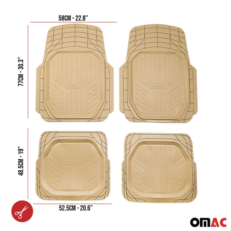 2020-2024 Polestar 2 Tapis de sol de voiture profond antidérapant 4 Pcs Beige