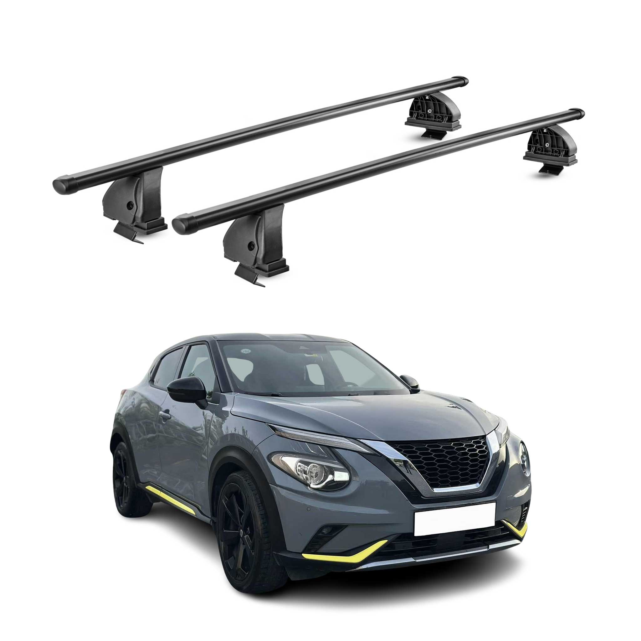 Barres de toit transversales acier pour Nissan Juke II 2019-2026 TÜV Noir 2Pcs