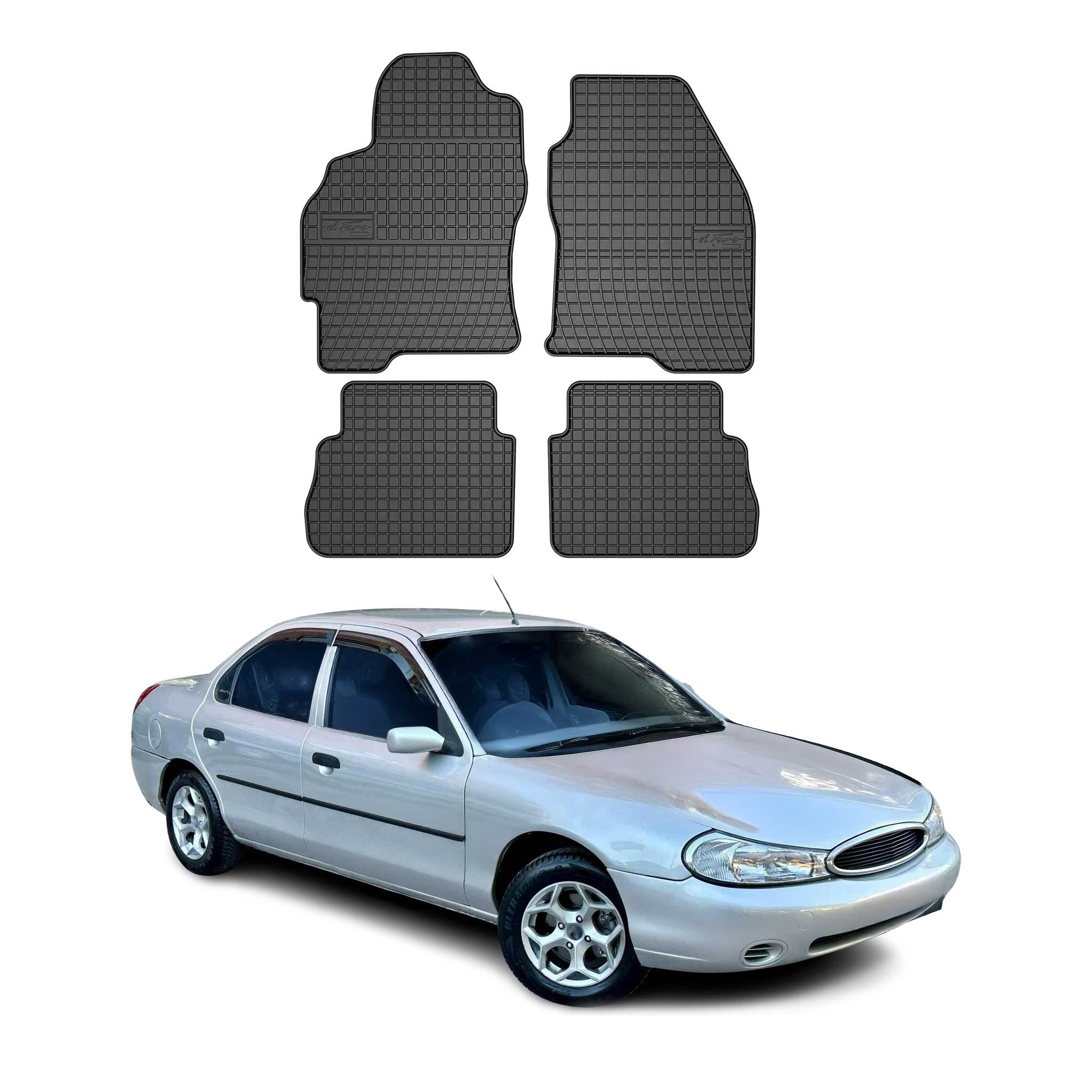 Tapis de Sol pour Ford Mondeo mk2 1996-2000 Caoutchouc Noir