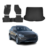 Kit Tapis De Sol Et Coffre Pour Volvo XC60 2008-2017 En Caoutchouc TPE Noir