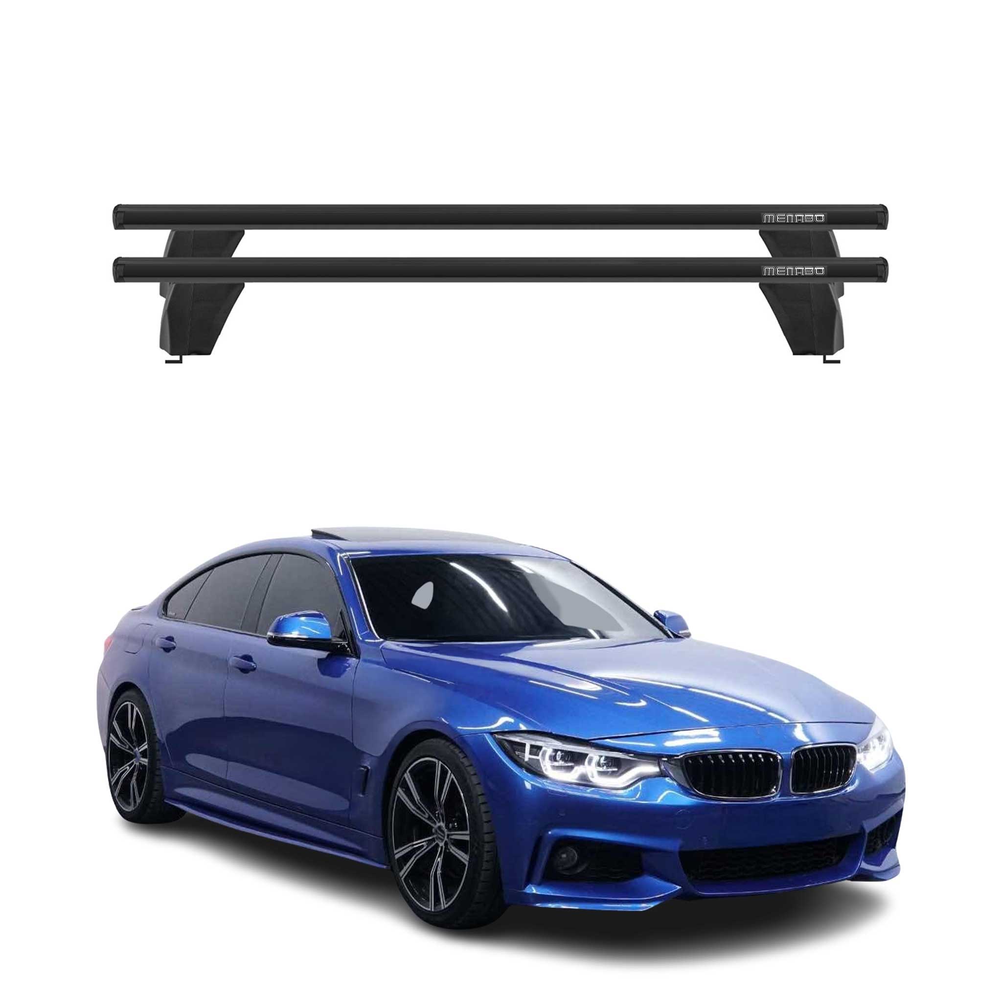 Menabo Barres de transversales pour BMW Série 4 F36 Gran Coupé 2014-2021 Noir 2x
