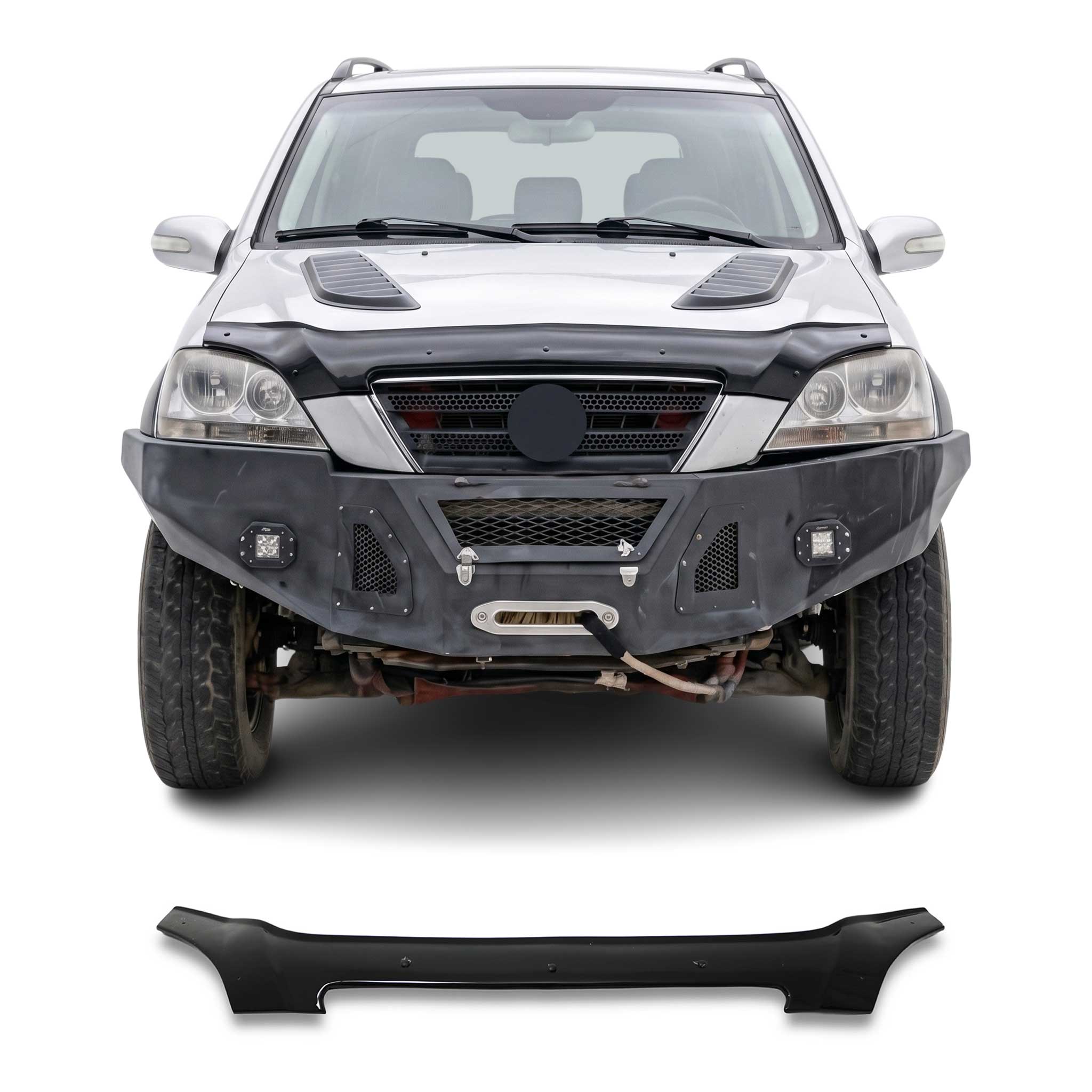 Deflecteurs d'air capot de voiture pour Kia Sorento 2002-2009 SUV Acrylique Noir